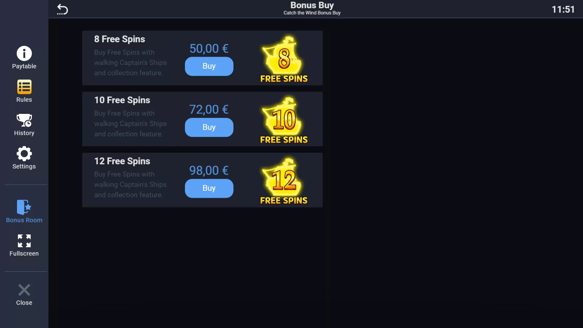 EVO Catch The Wind Bonus Buy Screenshot